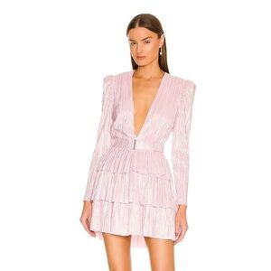 REVOLVE Shimmering Pink Long Sleeve Dress